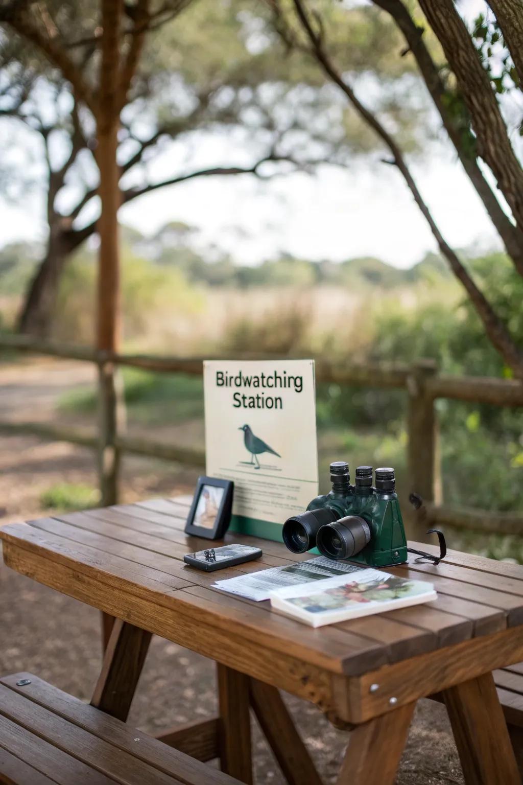 Interactive bird sanctuary for curious guests.