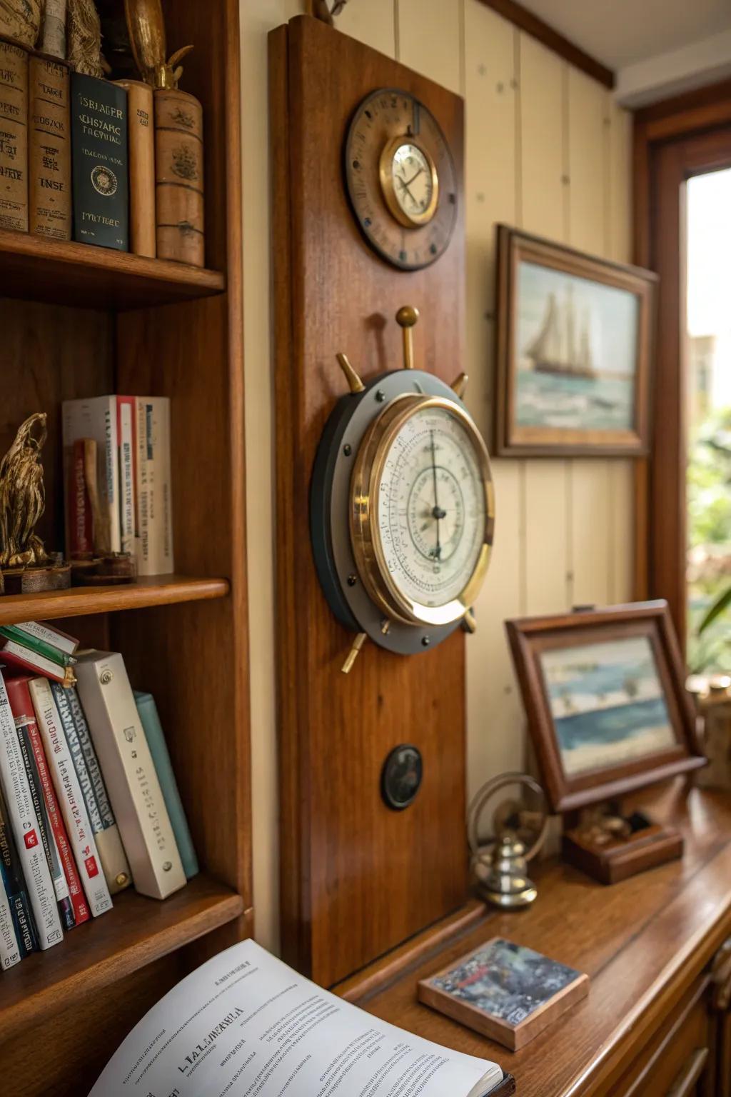 A marine atmospheric meter infuses each style and function inside a space.