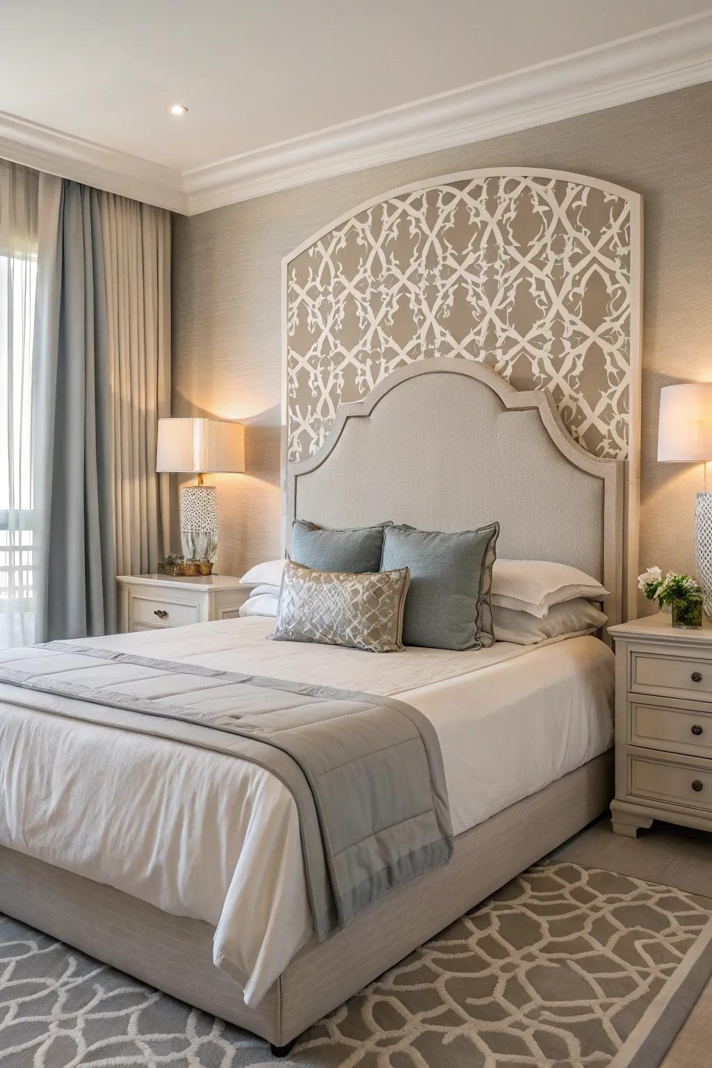 A special piece adds character to a neutral bedroom.
