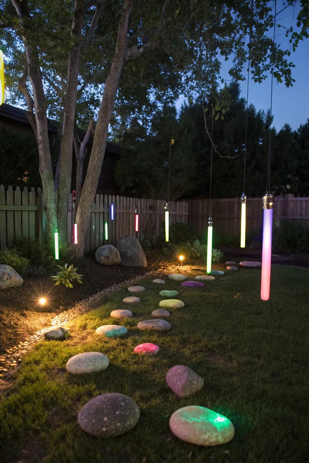 Glow-in-the-dark elements add a playful surprise to your decor.