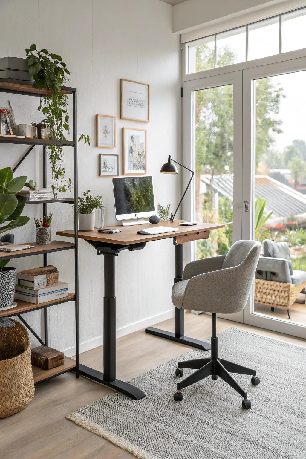 Stay active with a versatile standing desk.