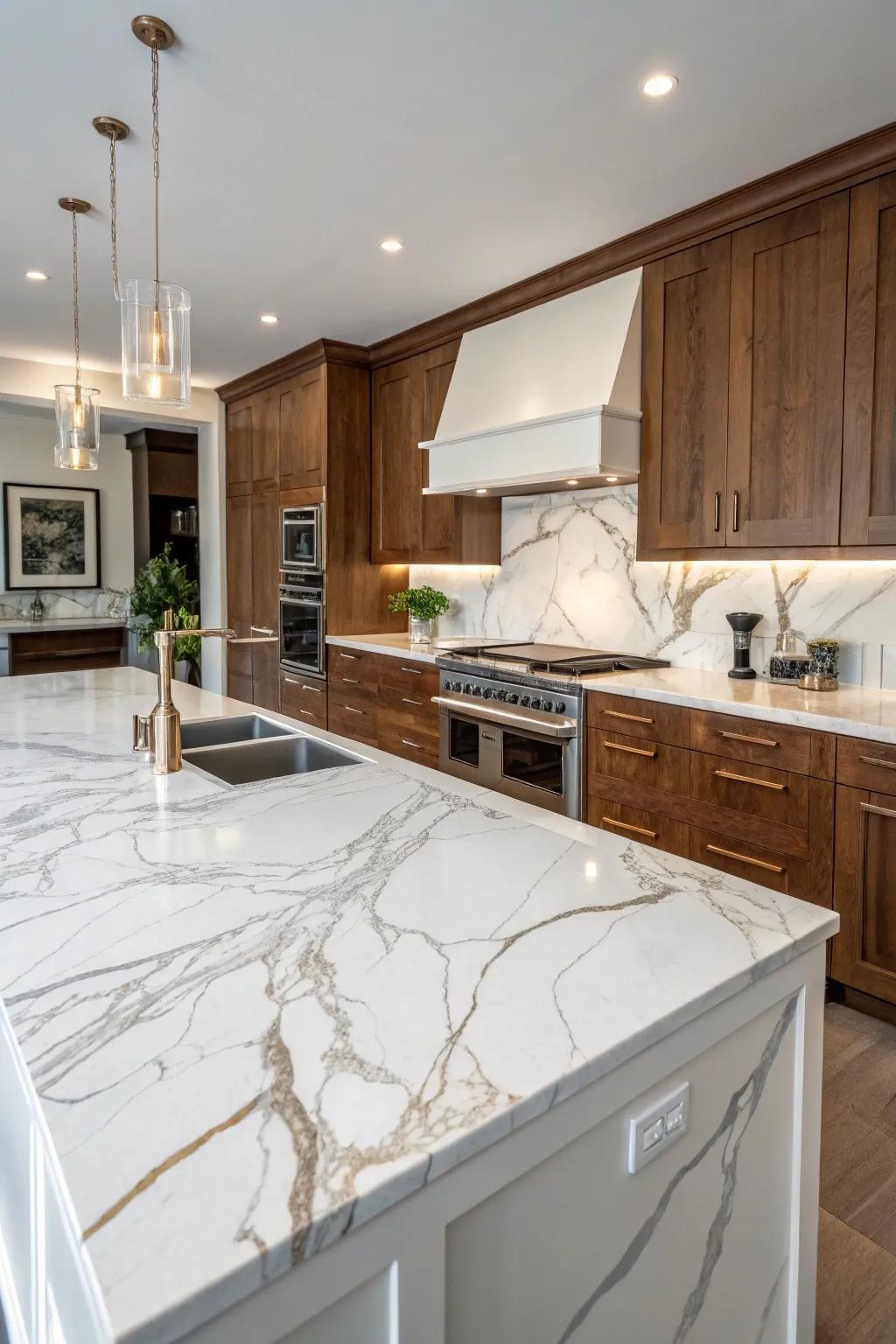 Natural stone brings a luxurious and organic element to the kitchen.