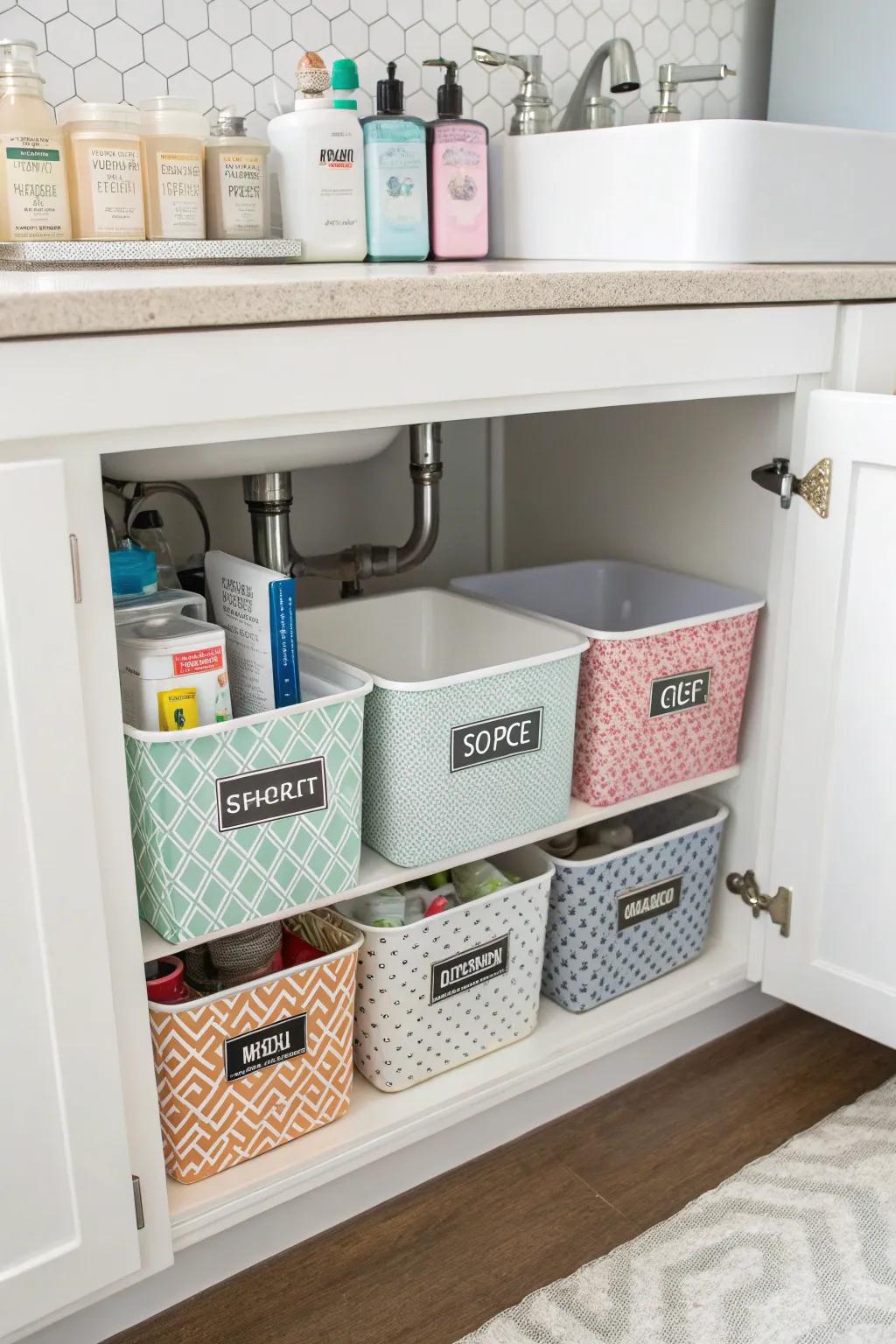 Labels offer practical organization with a touch of decoration.
