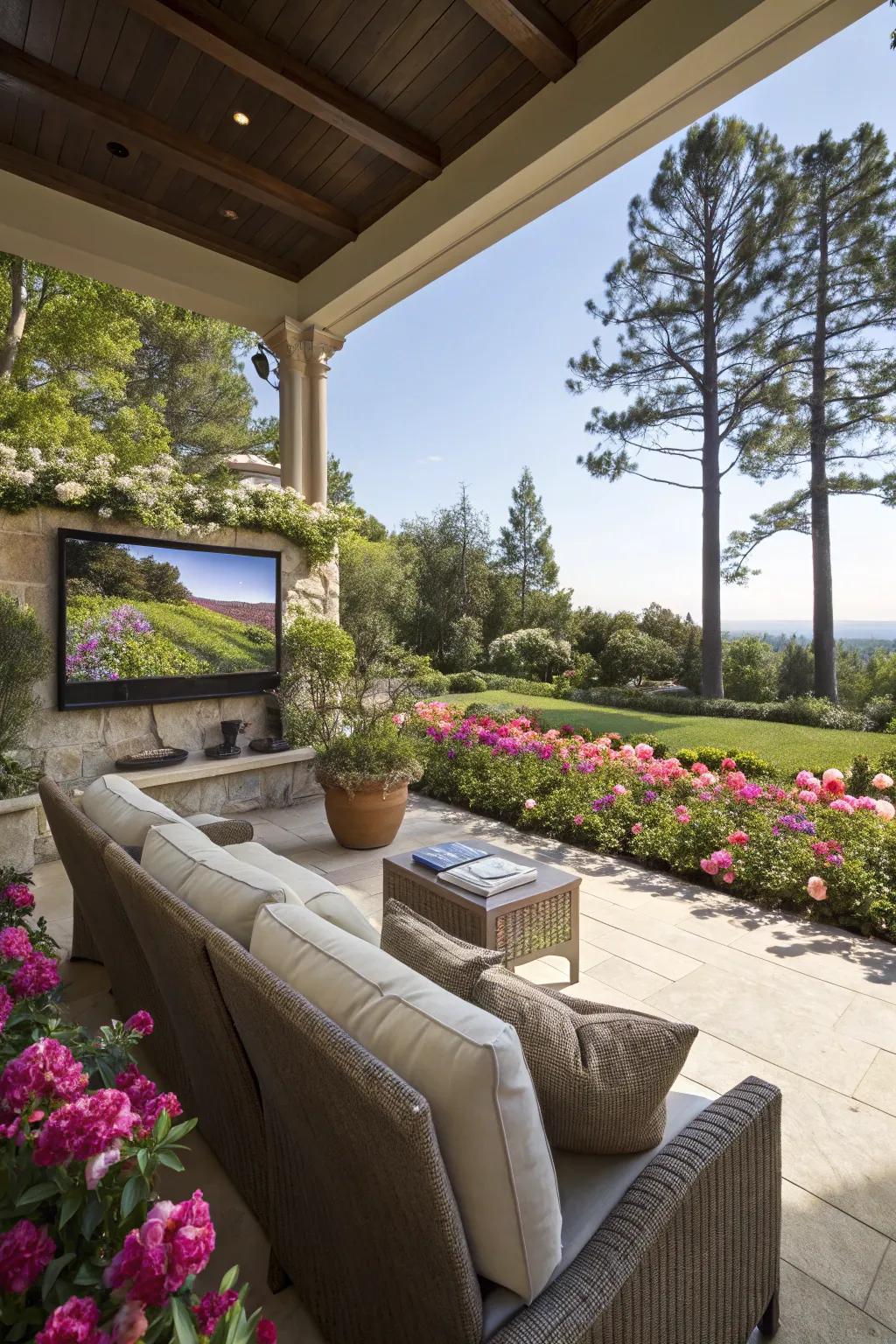 A scenic view enhances the outdoor viewing experience.