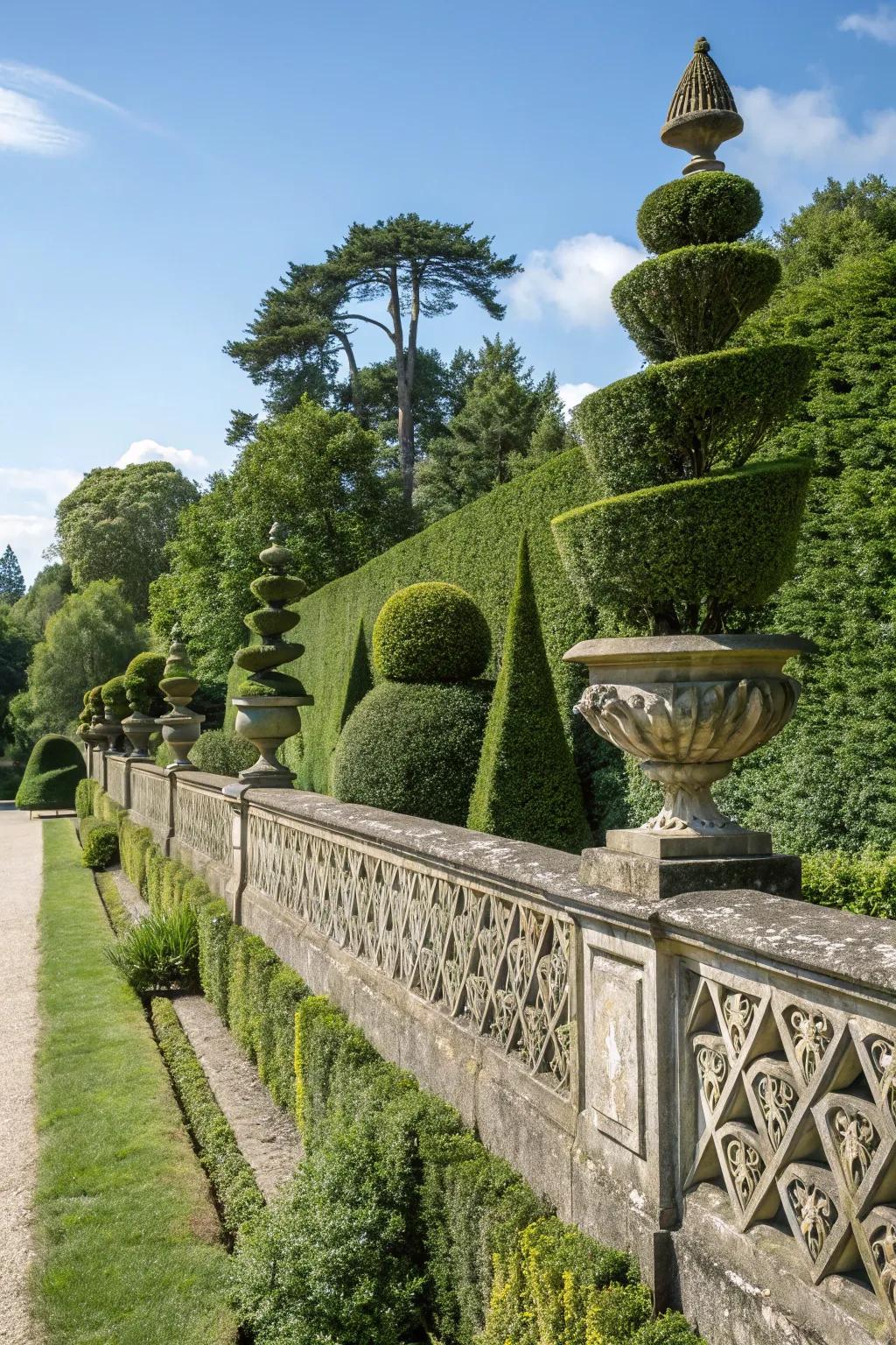 Topiaries introduce a sculptural element to your outdoor space.