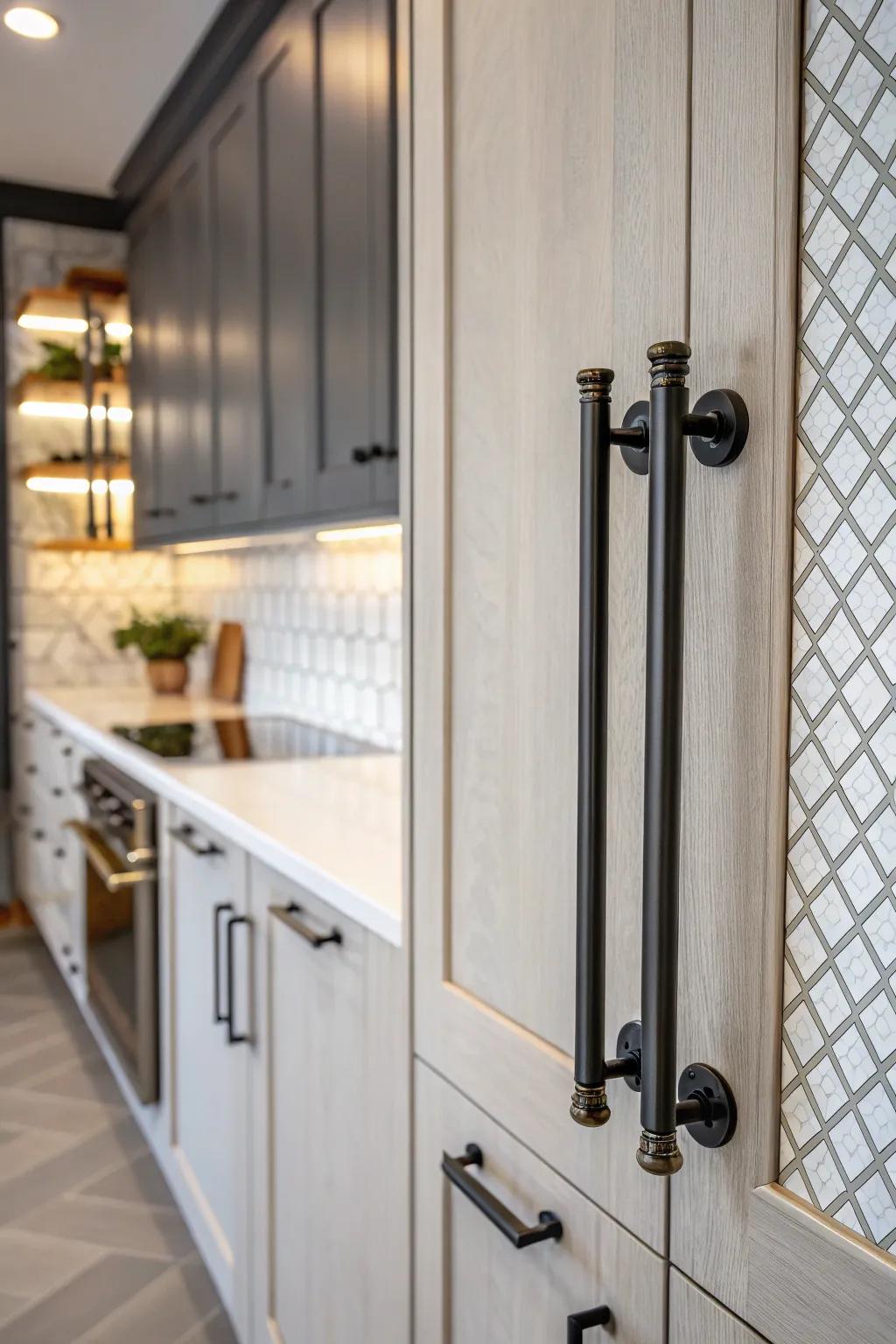 Distinct hardware can transform the appearance of your pantry door.
