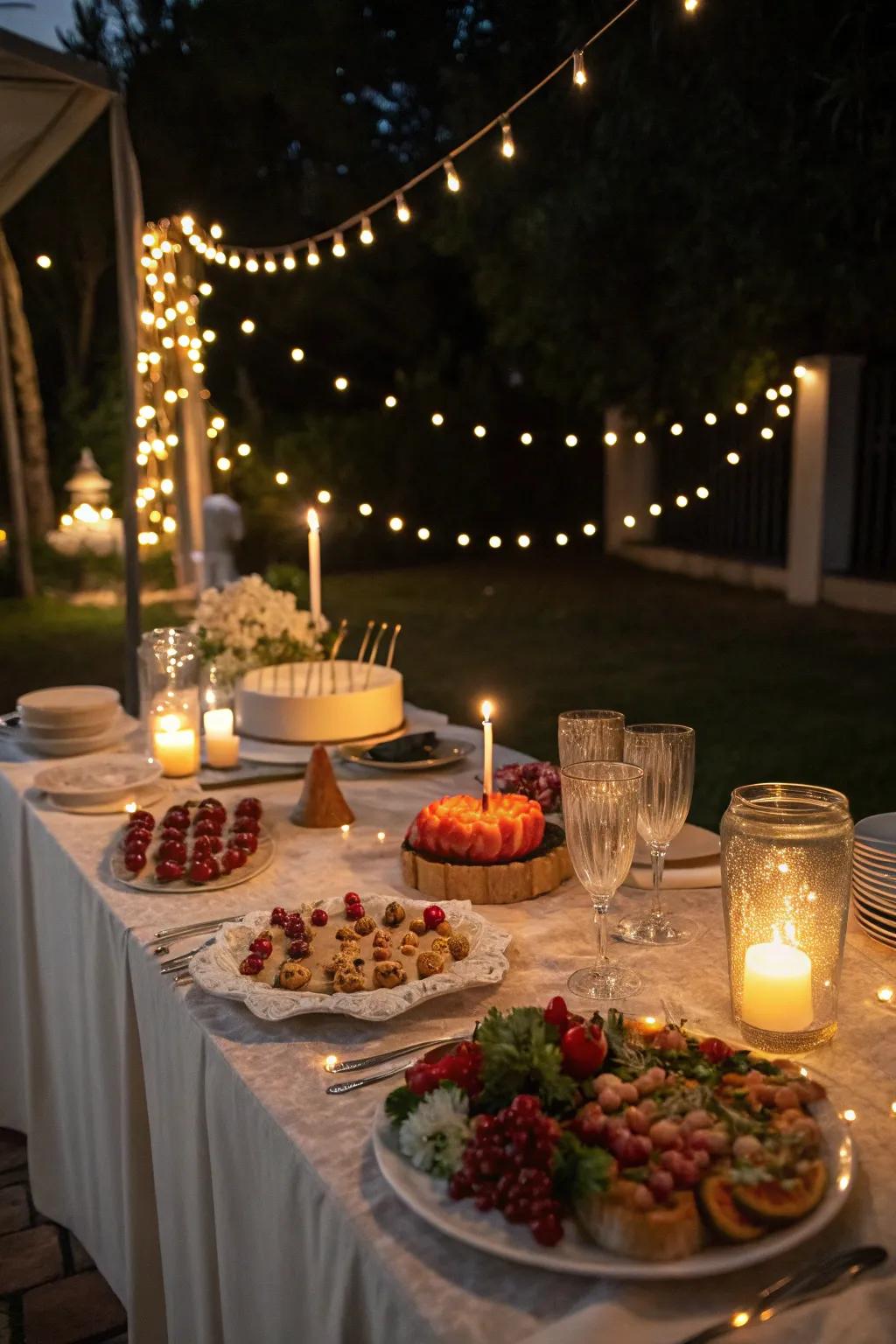Ambient lighting creating a warm and inviting atmosphere at the table
