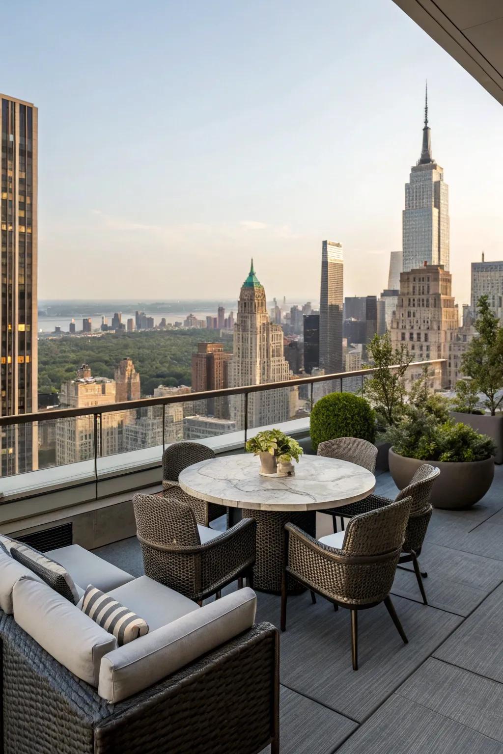 Outdoor spaces enhance the penthouse lifestyle.