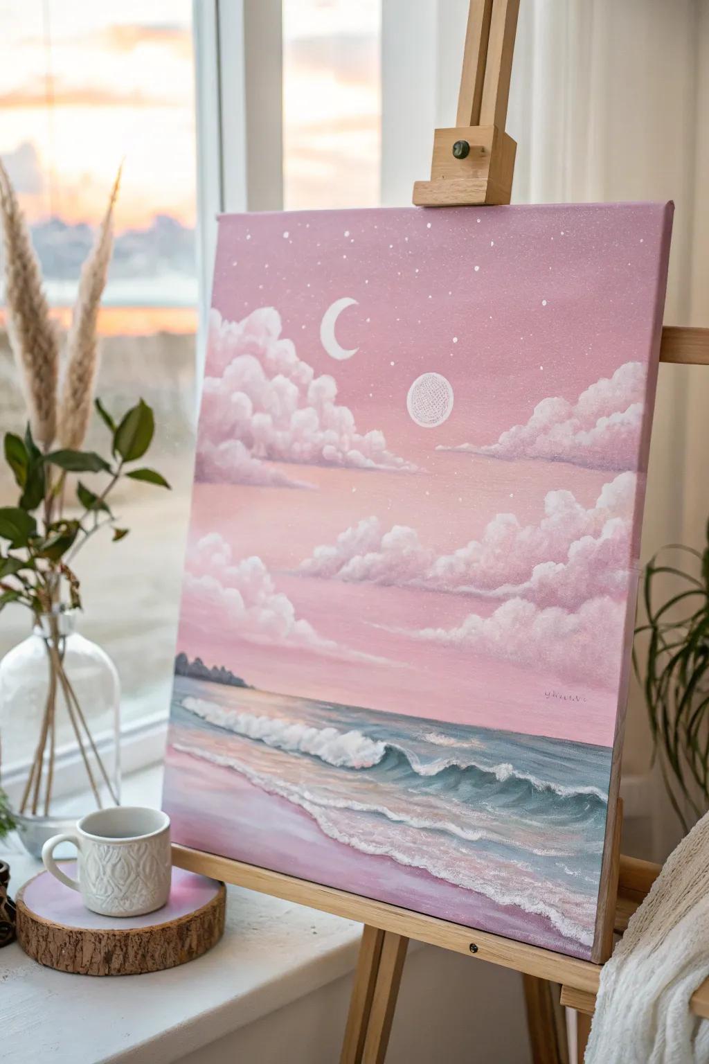Subtle and tranquil soft pink dreamscape.