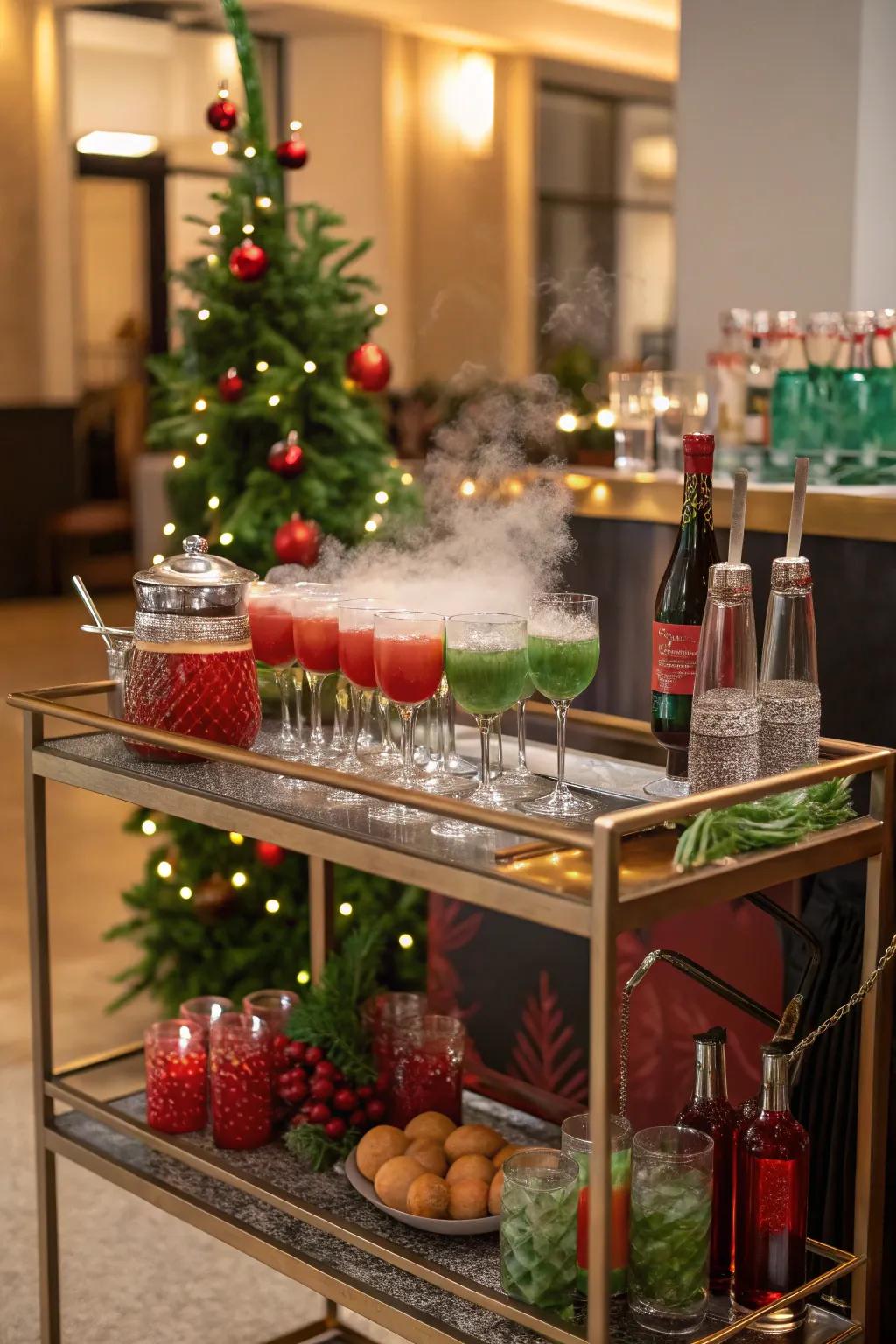 Transform your drinks station into a festive highlight for holiday gatherings.