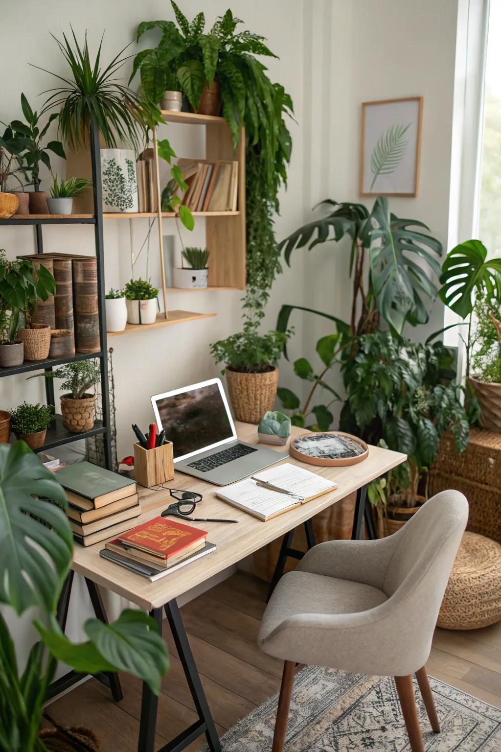 Increase productivity by creating a workspace filled with plants.