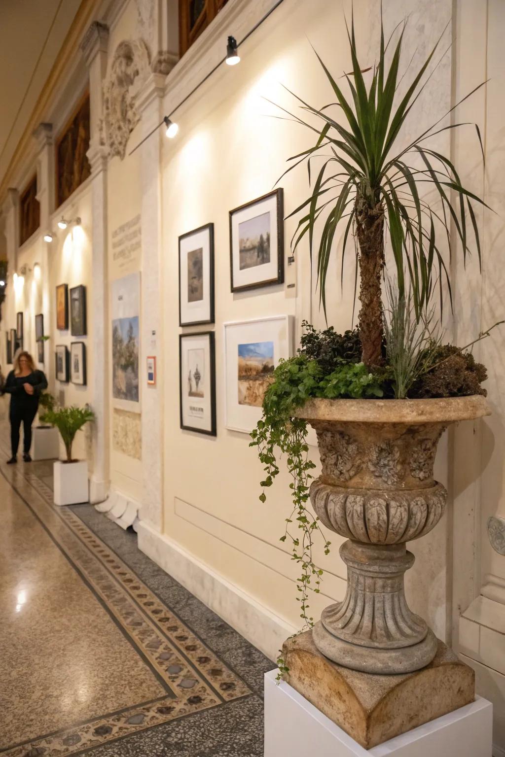 Turn plants into art using sculptural stands.
