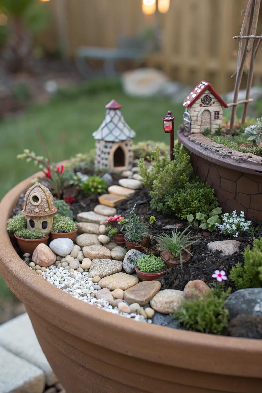 Make a magical fairy-themed garden inside a container.