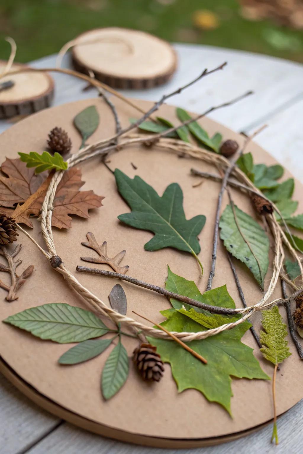 A stunning nature collage ornament, bringing the tranquility of the outdoors into your holiday decor.