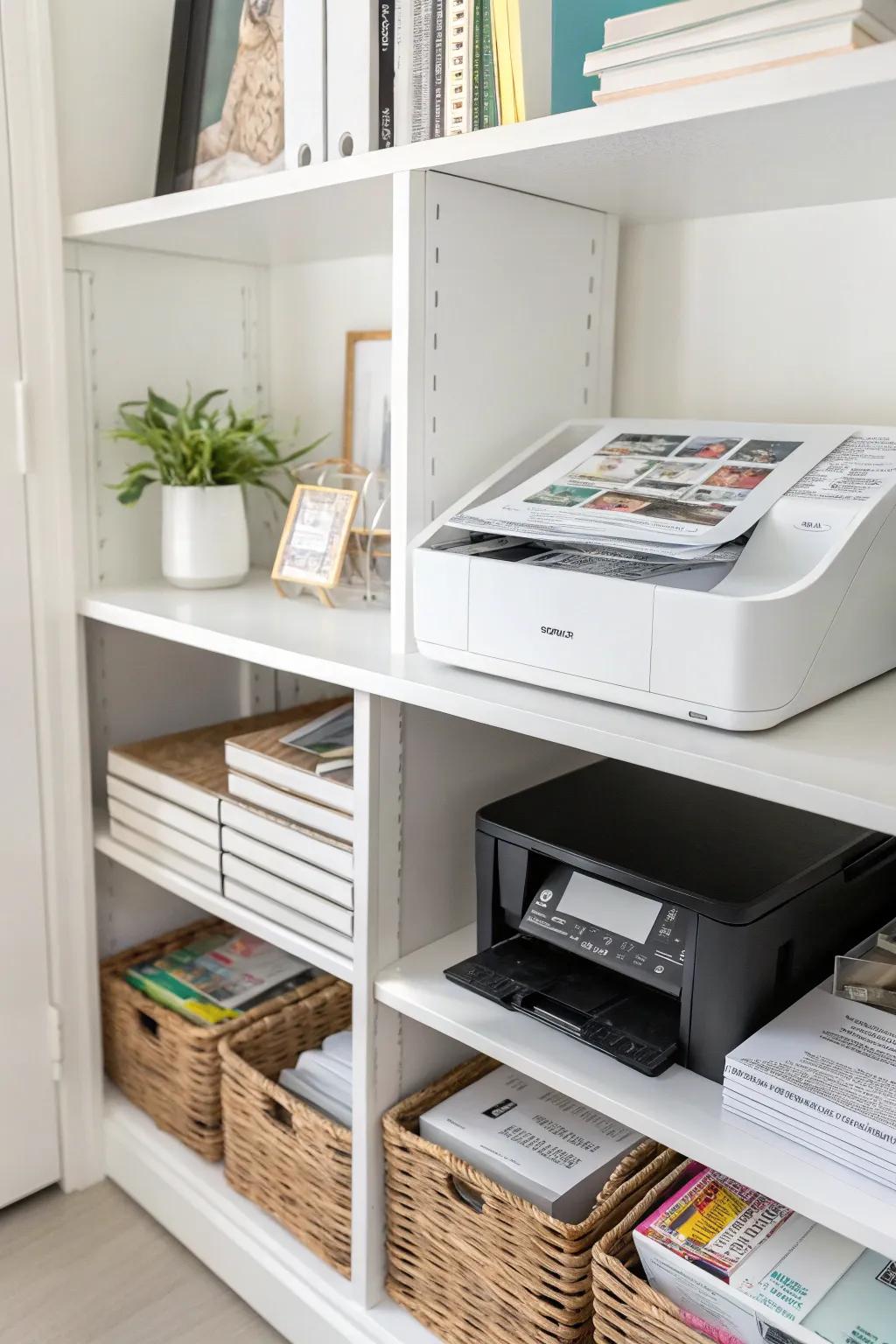 Magazine holders repurposed for stylish paper storage.