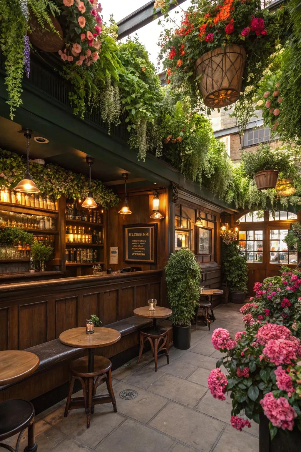Flora and greenery highlights inject freshness and vibrancy into your pub.