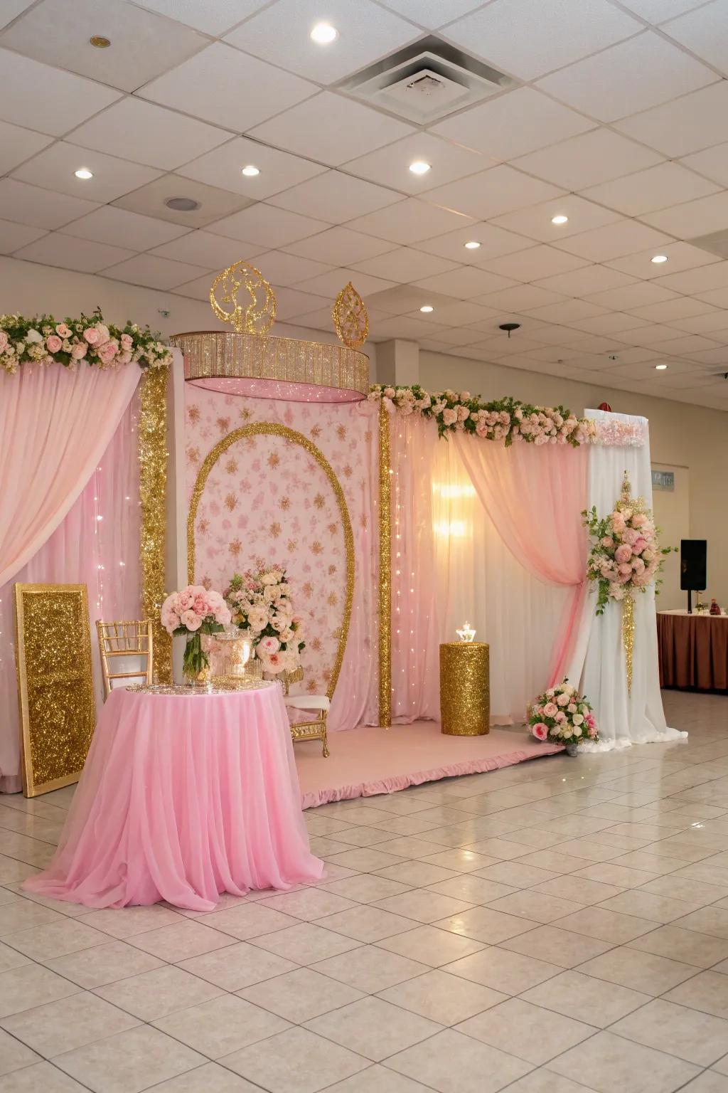 A cohesive color scheme enhances the elegance of your quinceañera.