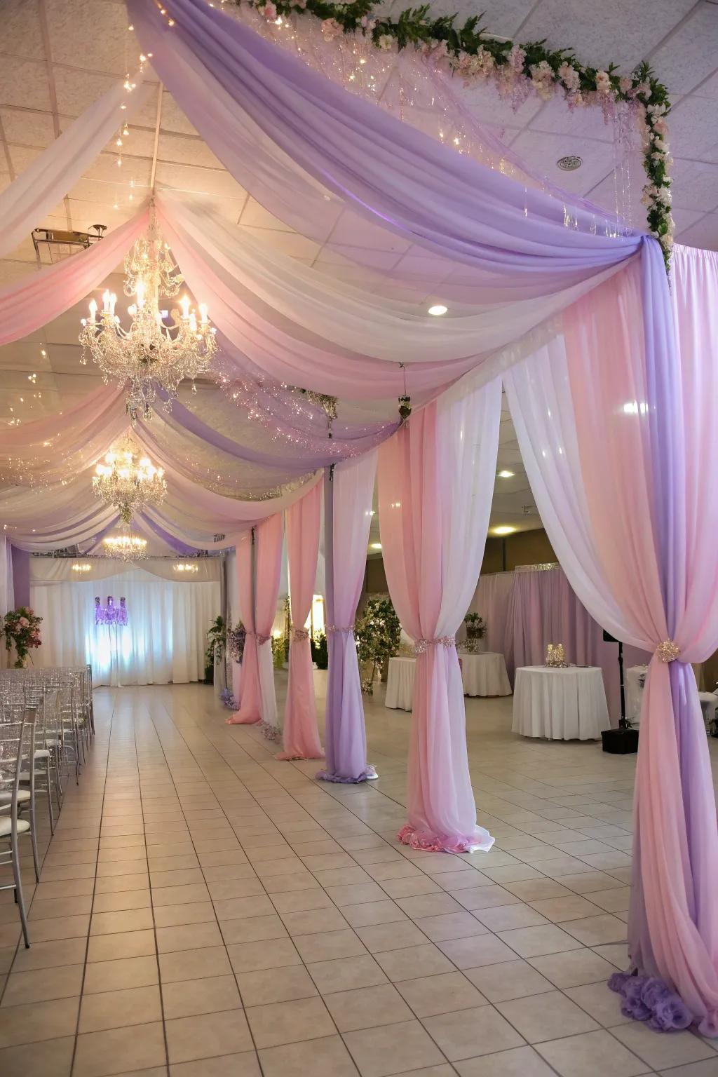 Elegant drapery enhances the luxury and elegance of the event.