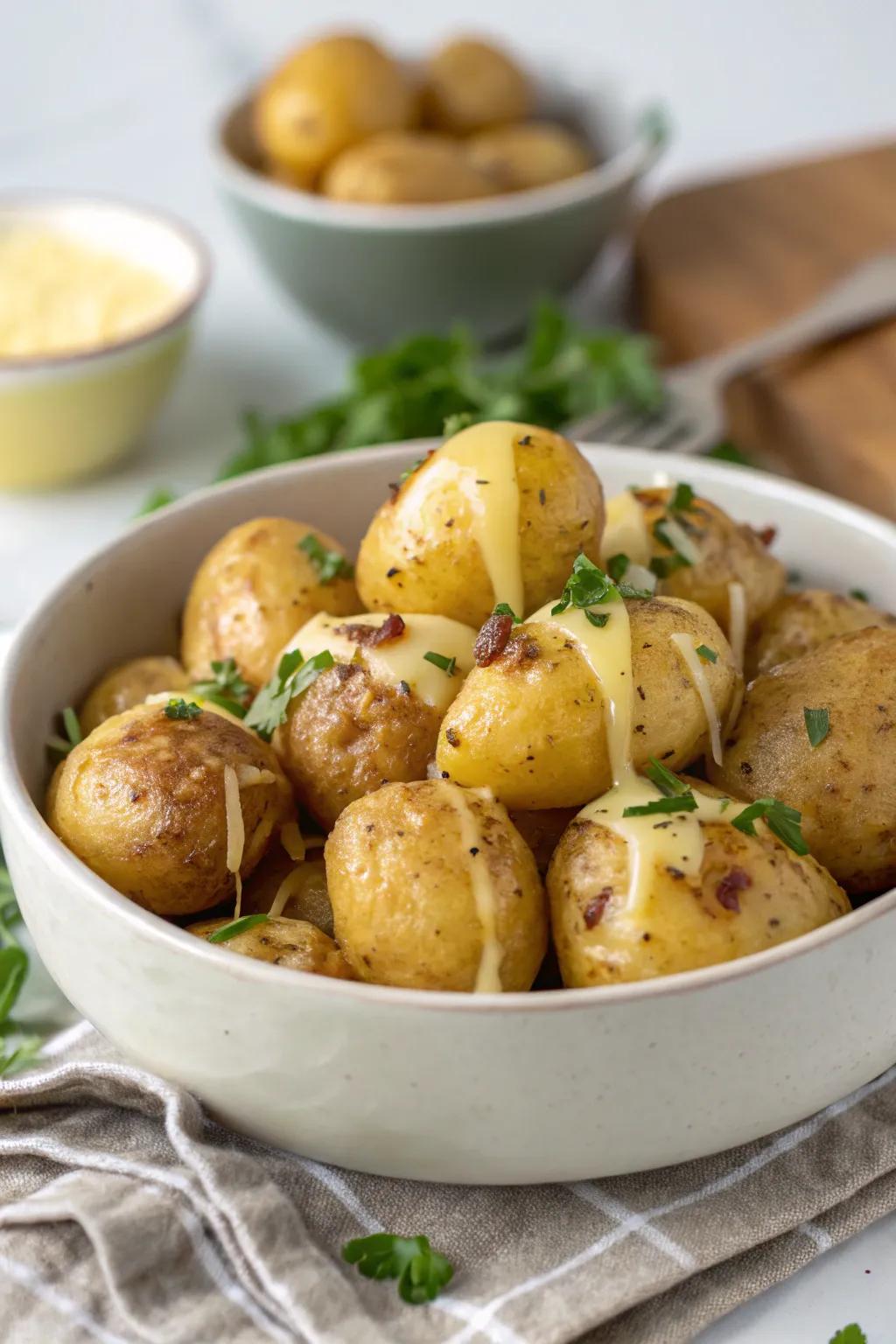 Potatoes provide a classic and satisfying base for raclette.