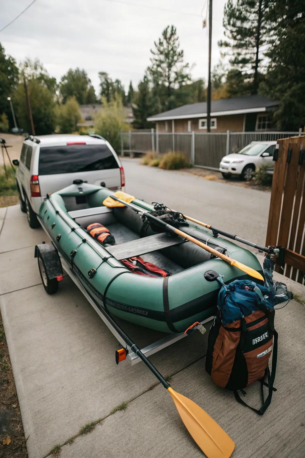Trailer stowage keeps your aqua vessel adventure-ready.