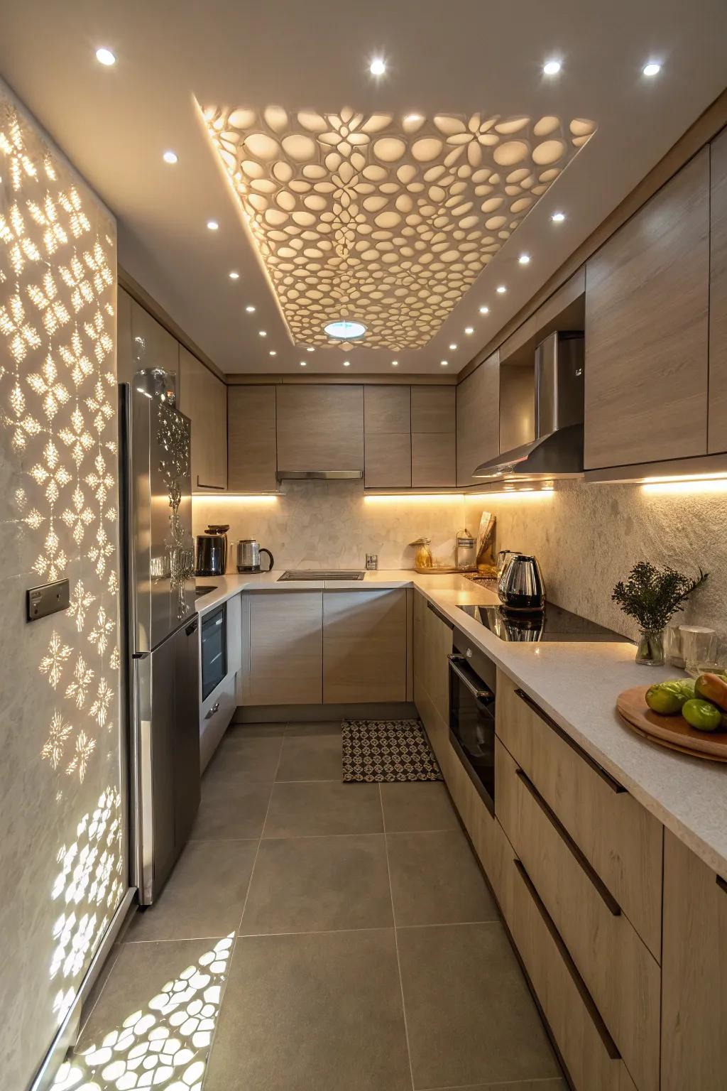 Creative arrangements add a unique flair to kitchen lighting.