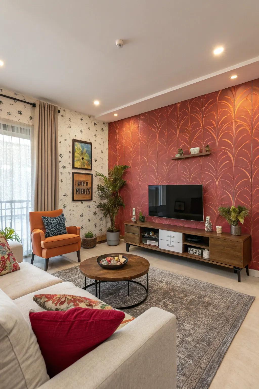 Statement walls function as captivating focal points.
