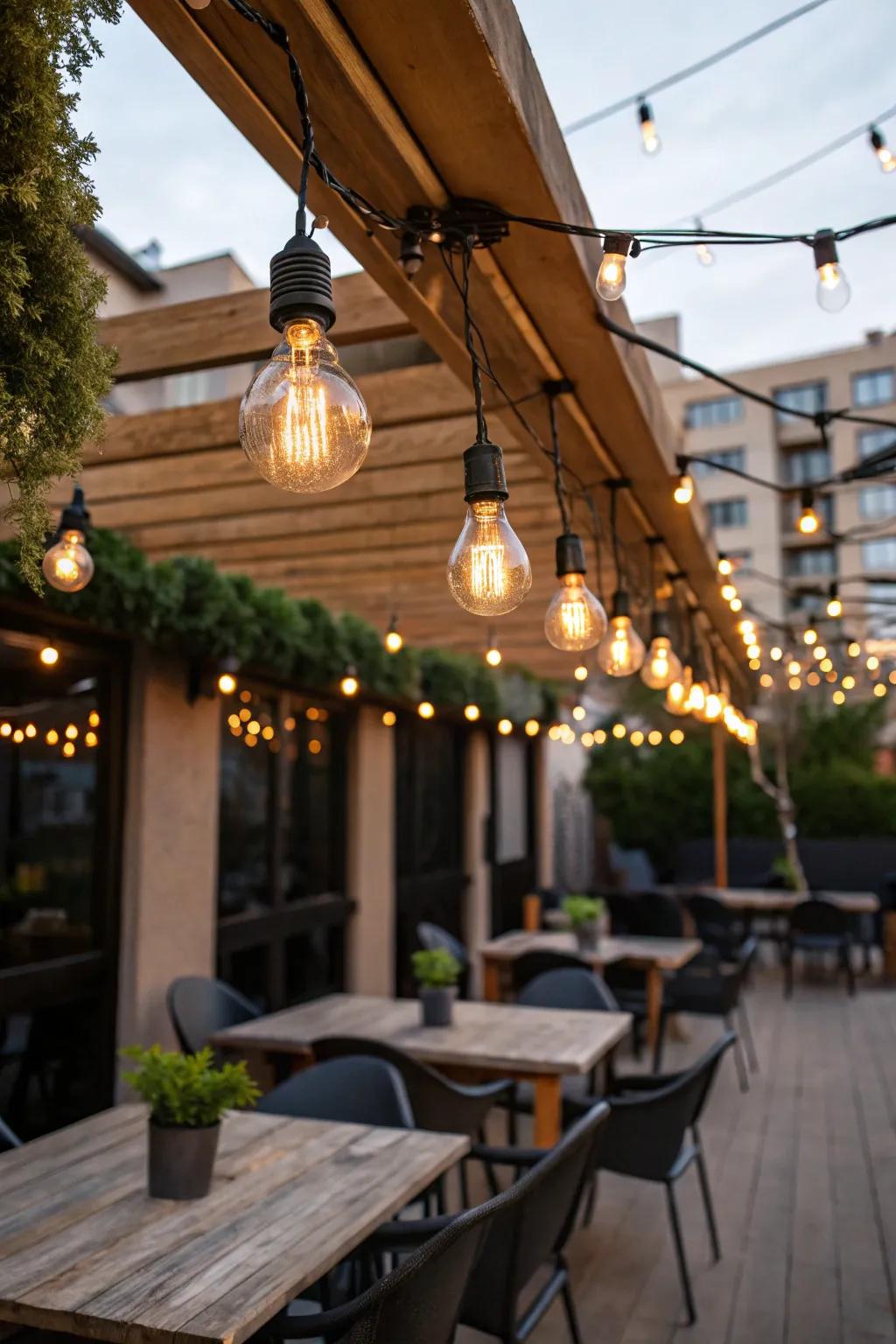 Antique bulbs offer a sentimental and welcoming shine.