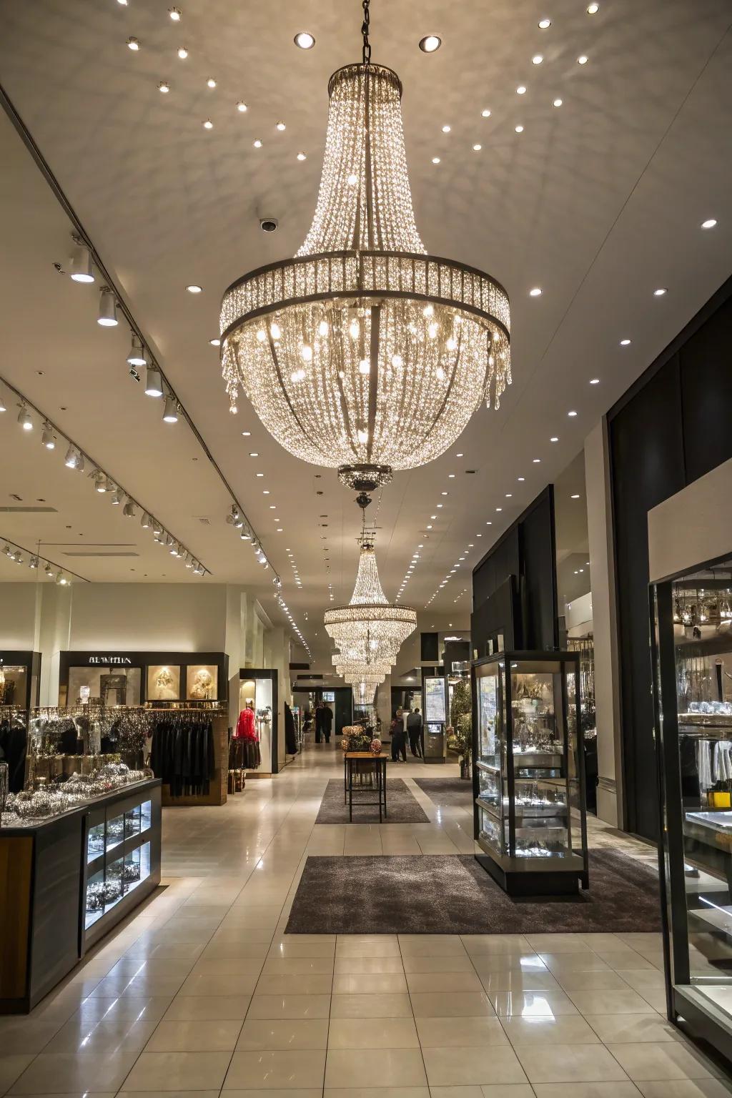 Distinctive lighting adds drama and attracts attention to key areas.