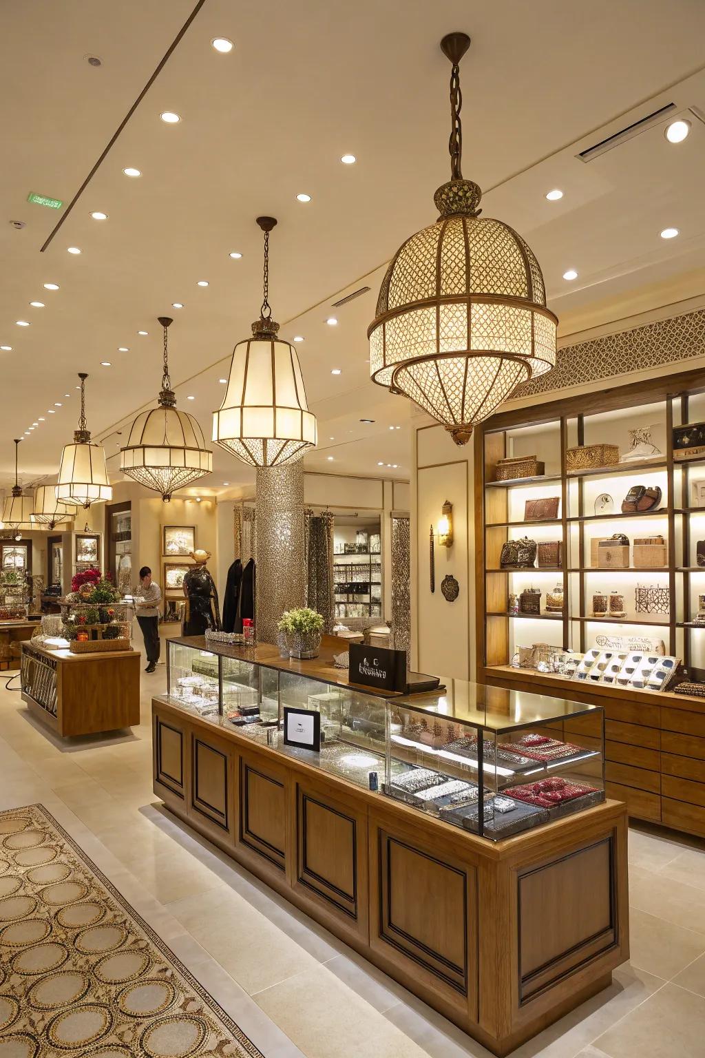 Unique lights enriching the space with character and panache.