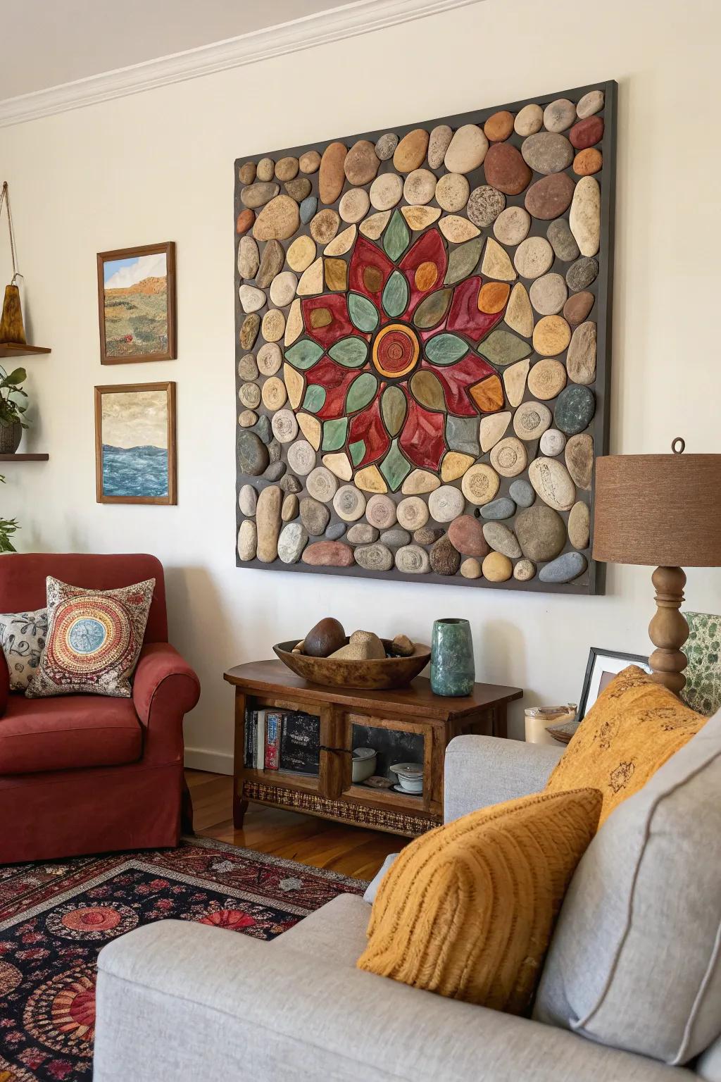 An extraordinary stone pattern serving as wall art