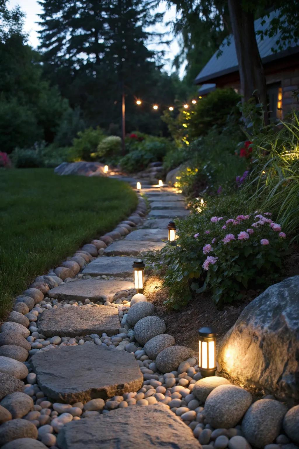 Route illumination enriches the ambiance and safety of garden walkways.