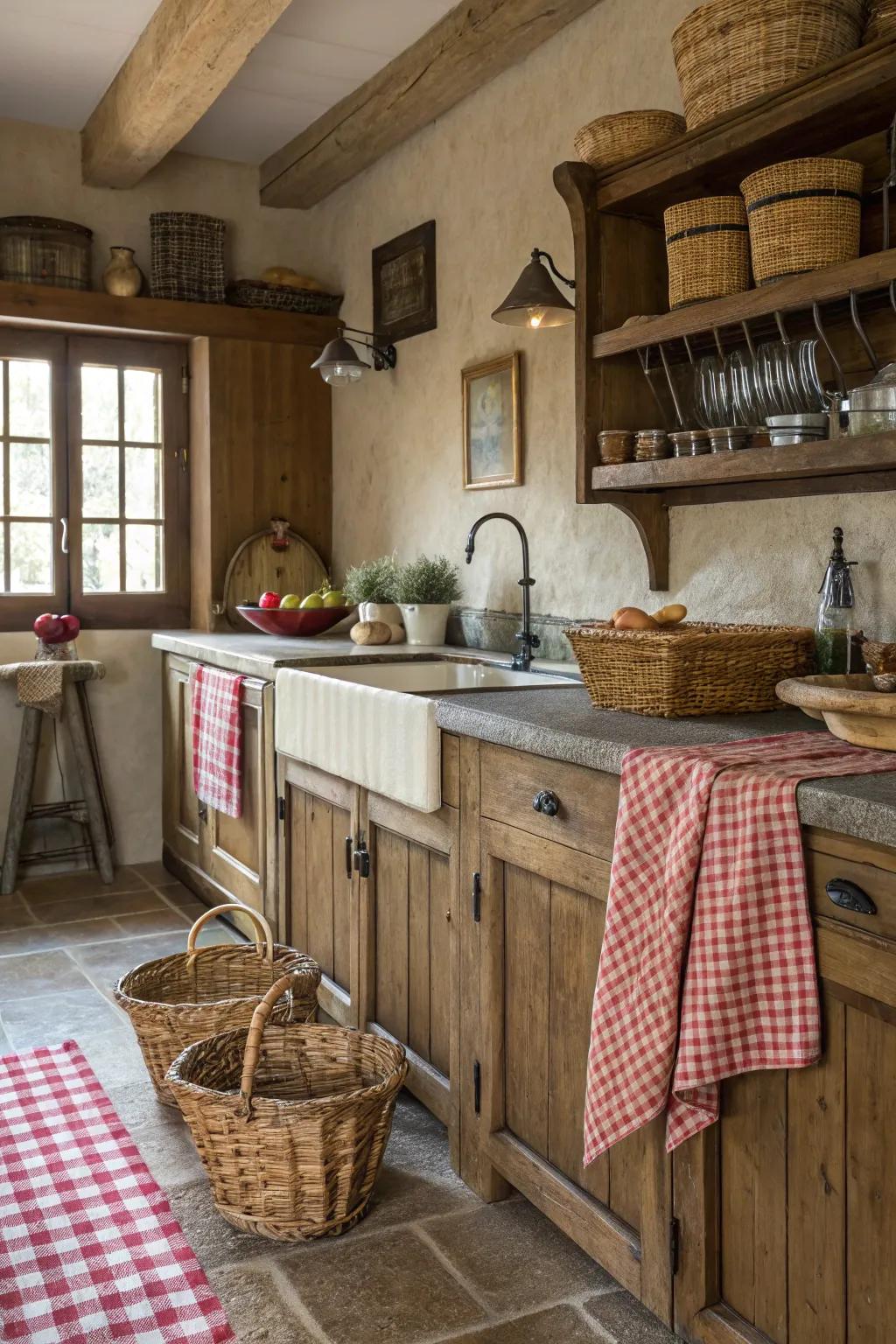 A mix of textures adds dimension to this kitchen's design.