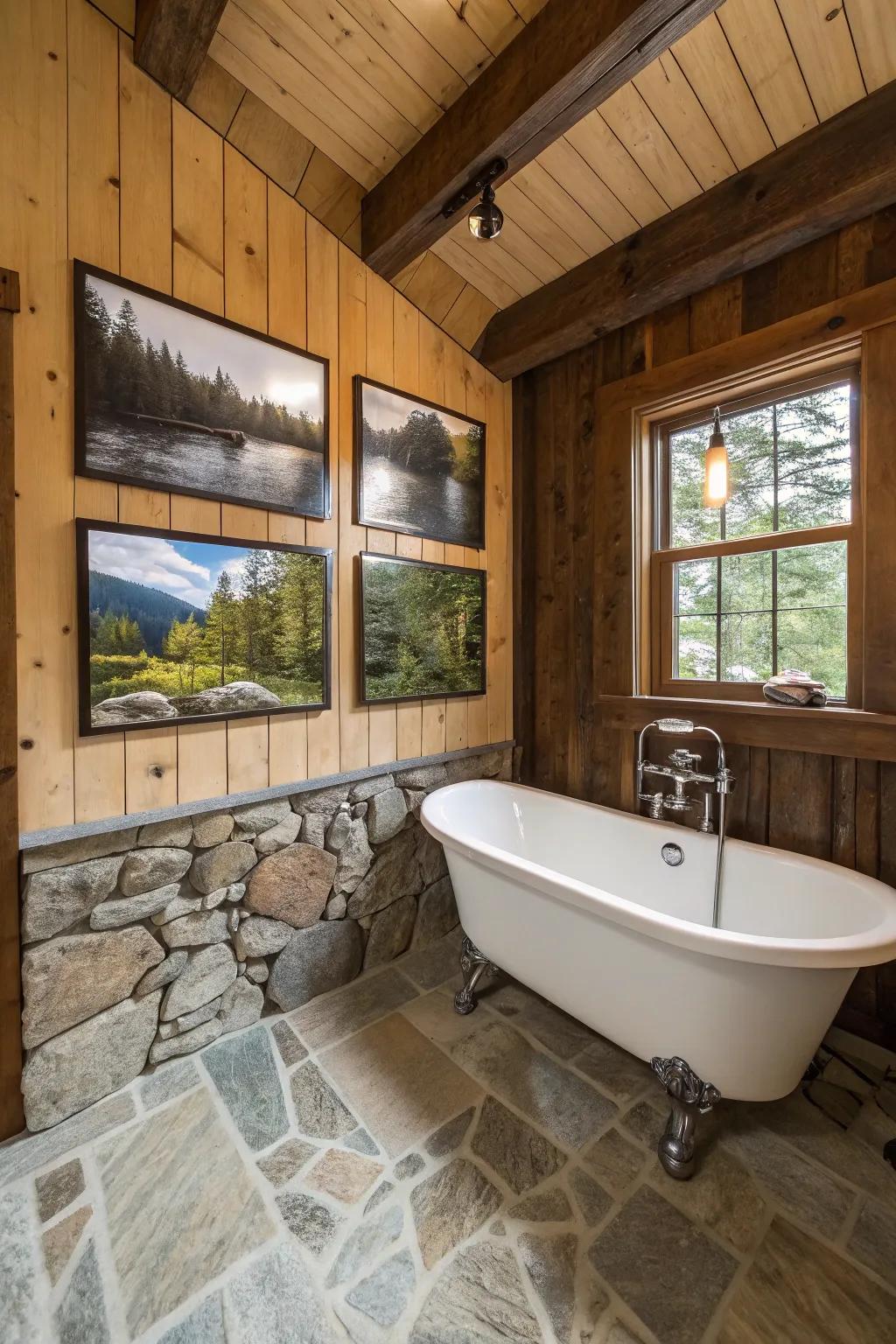 Unrefined wall art that evokes nature and tranquility.