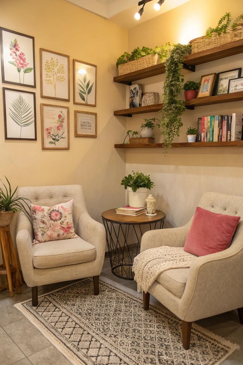 Entice patrons to linger via a snug nook.