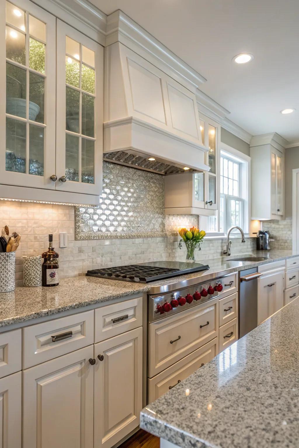 Glass tiles add elegance and depth to 