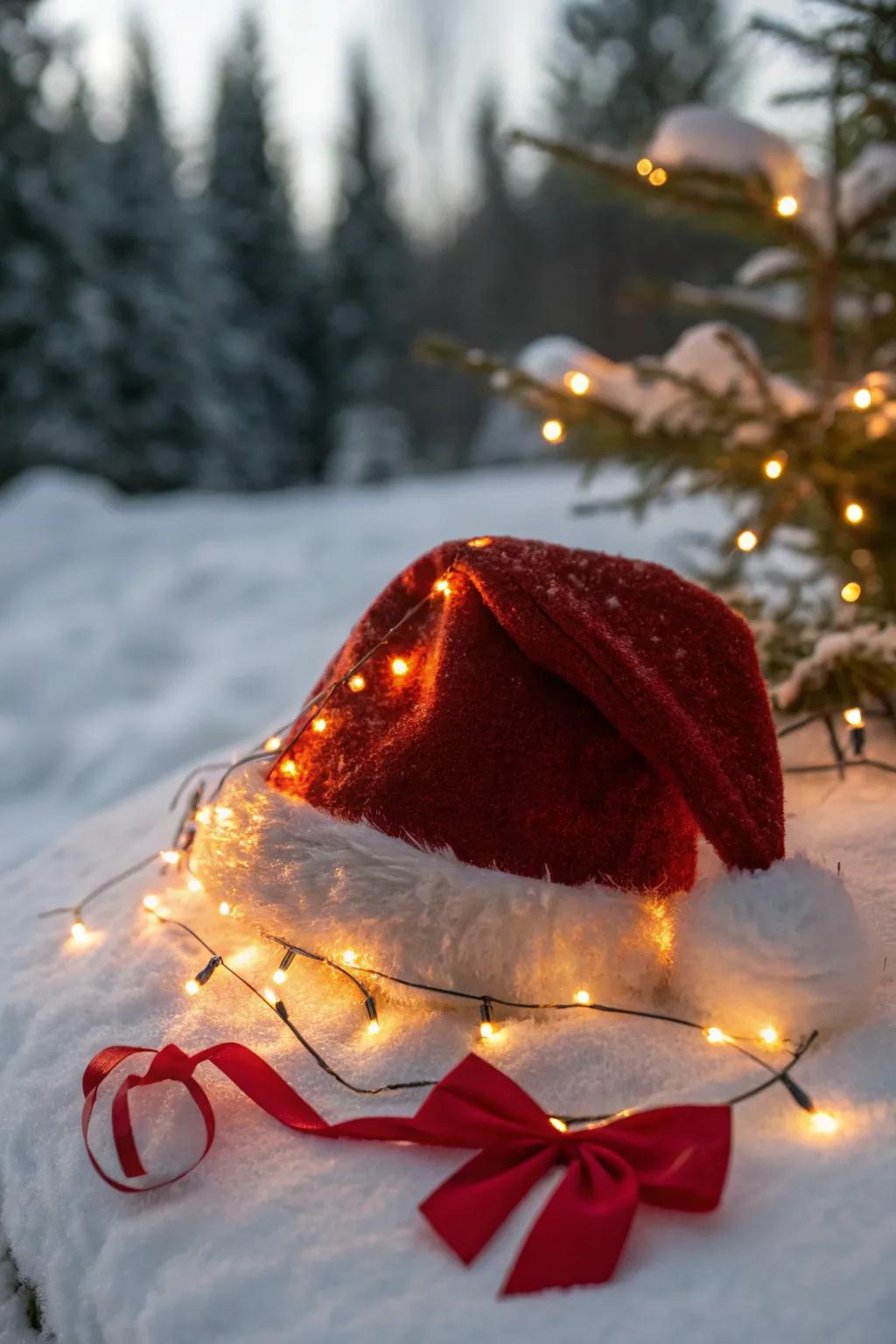 Illuminate your hat with twinkling light-emitting diode strands for a bewitching effect.