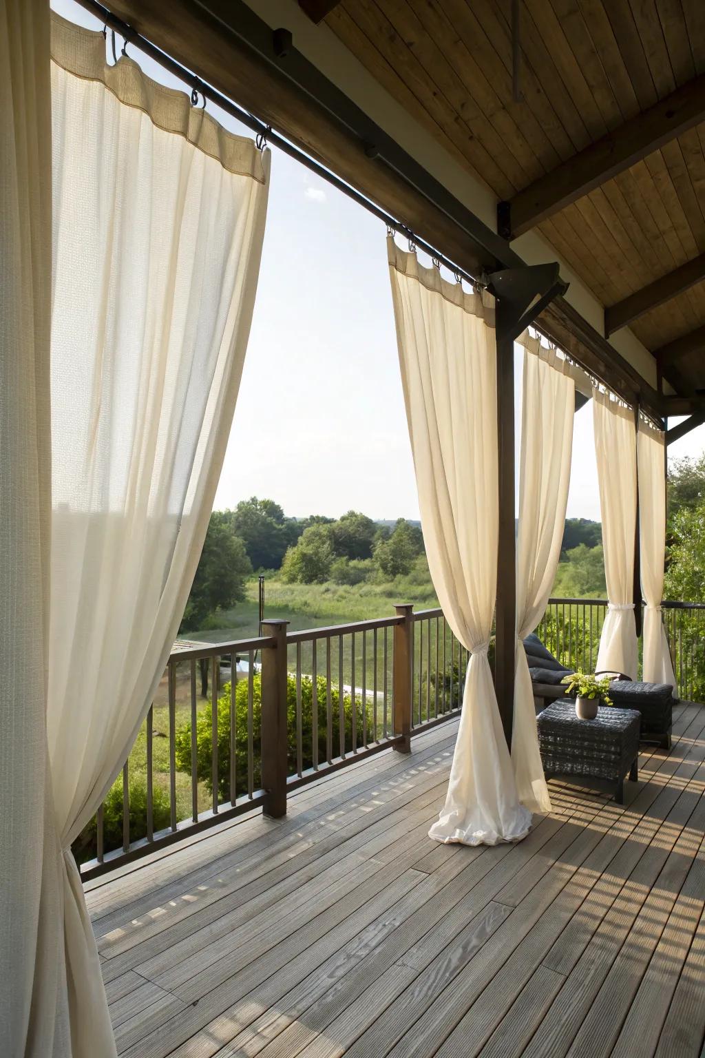 Outdoor drapes offer both shade and style.