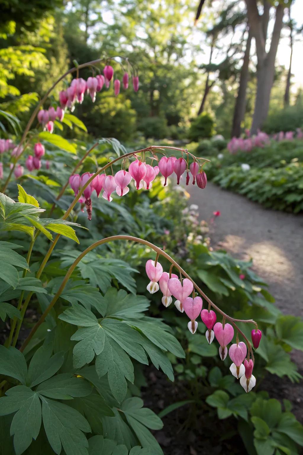 Delicate hearts introduce a sentimental touch to shaded gardens.