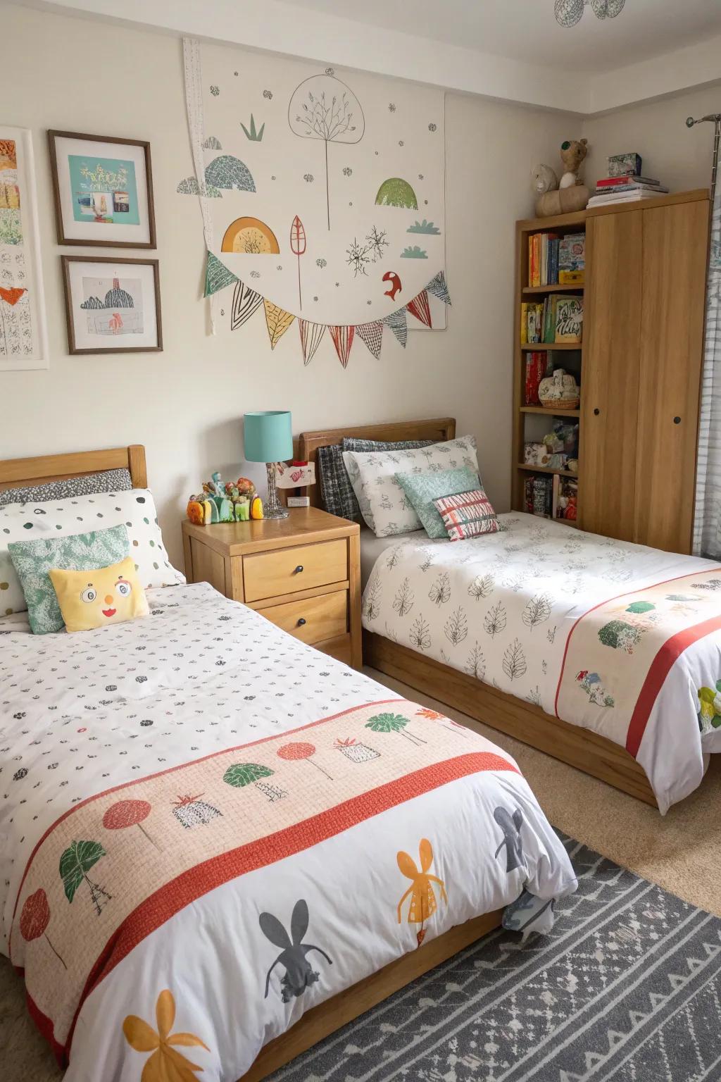 Personalized bedding brings an element of individuality to each child's space.