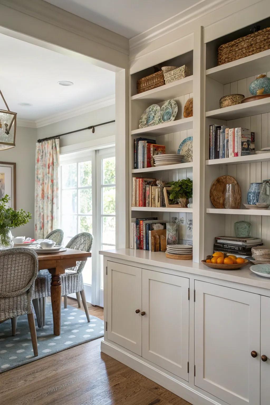 Blending open and enclosed shelving strikes a balance between organization and style.