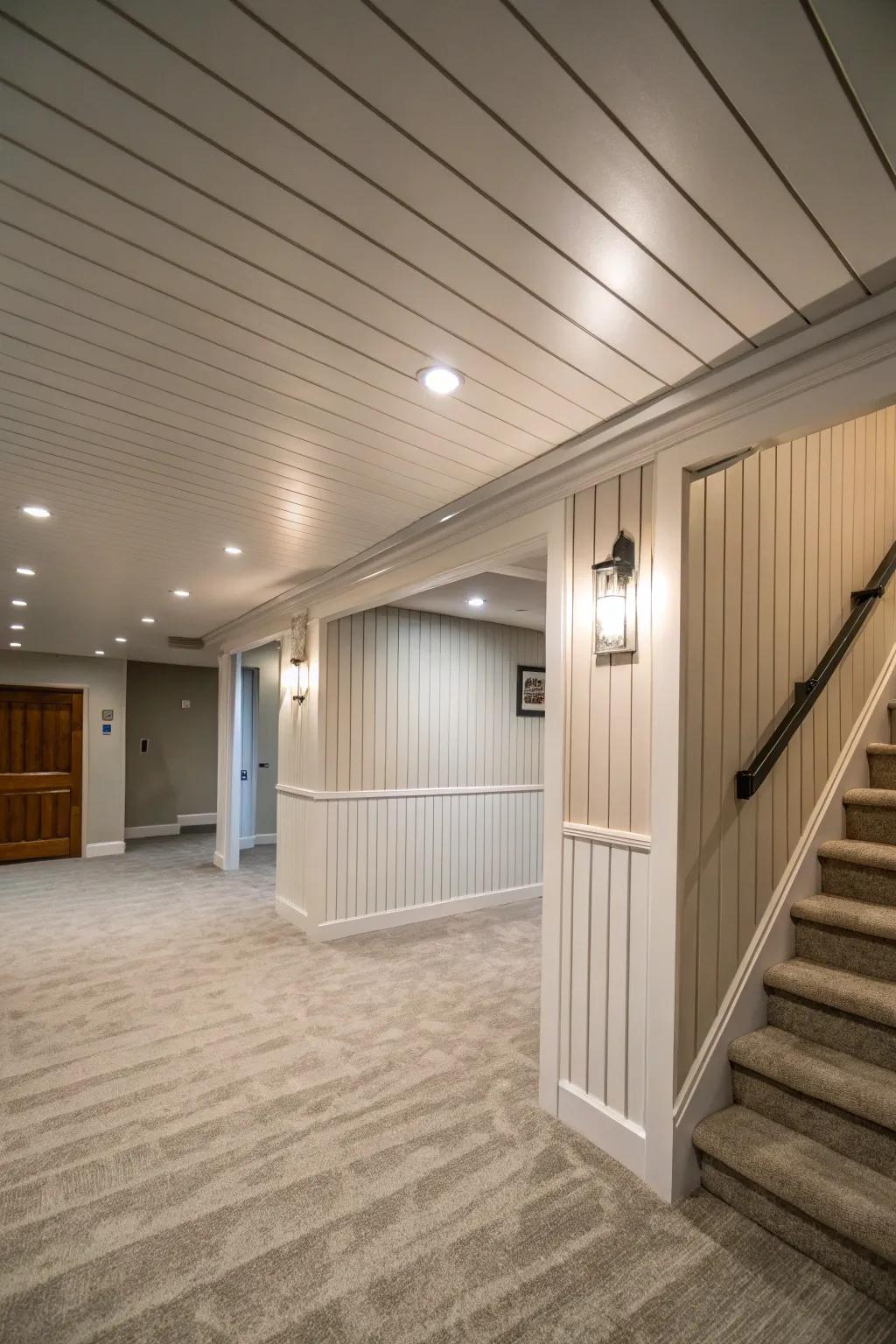 Vertical shiplap illusion of height.