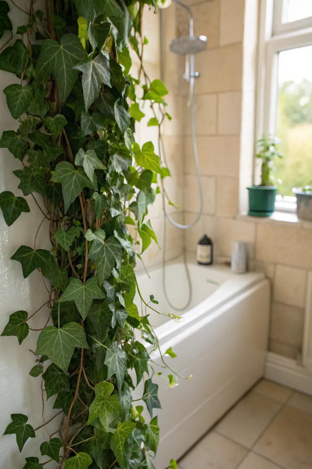 Trailing ivy establishes an enchanted, cascading impact.