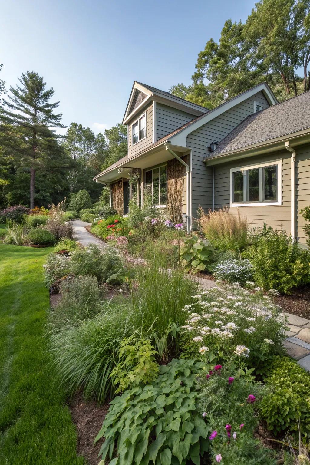 Mixed material cladding for a robust, eco-friendly option.