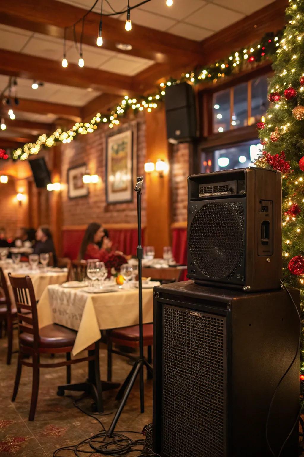 Music that fills the air with festive happiness.