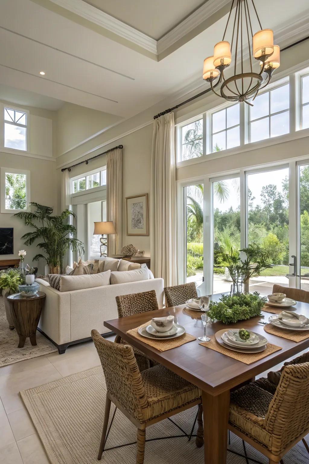 An open layout enhances the sense of space and connectivity.