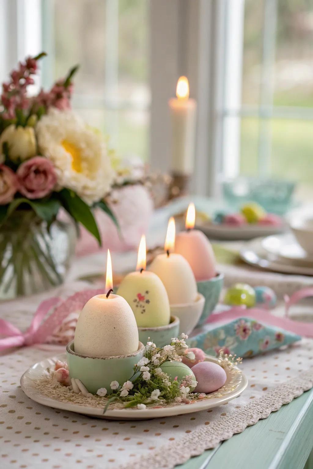 Candle vessels introduce a unique, flickering gleam.