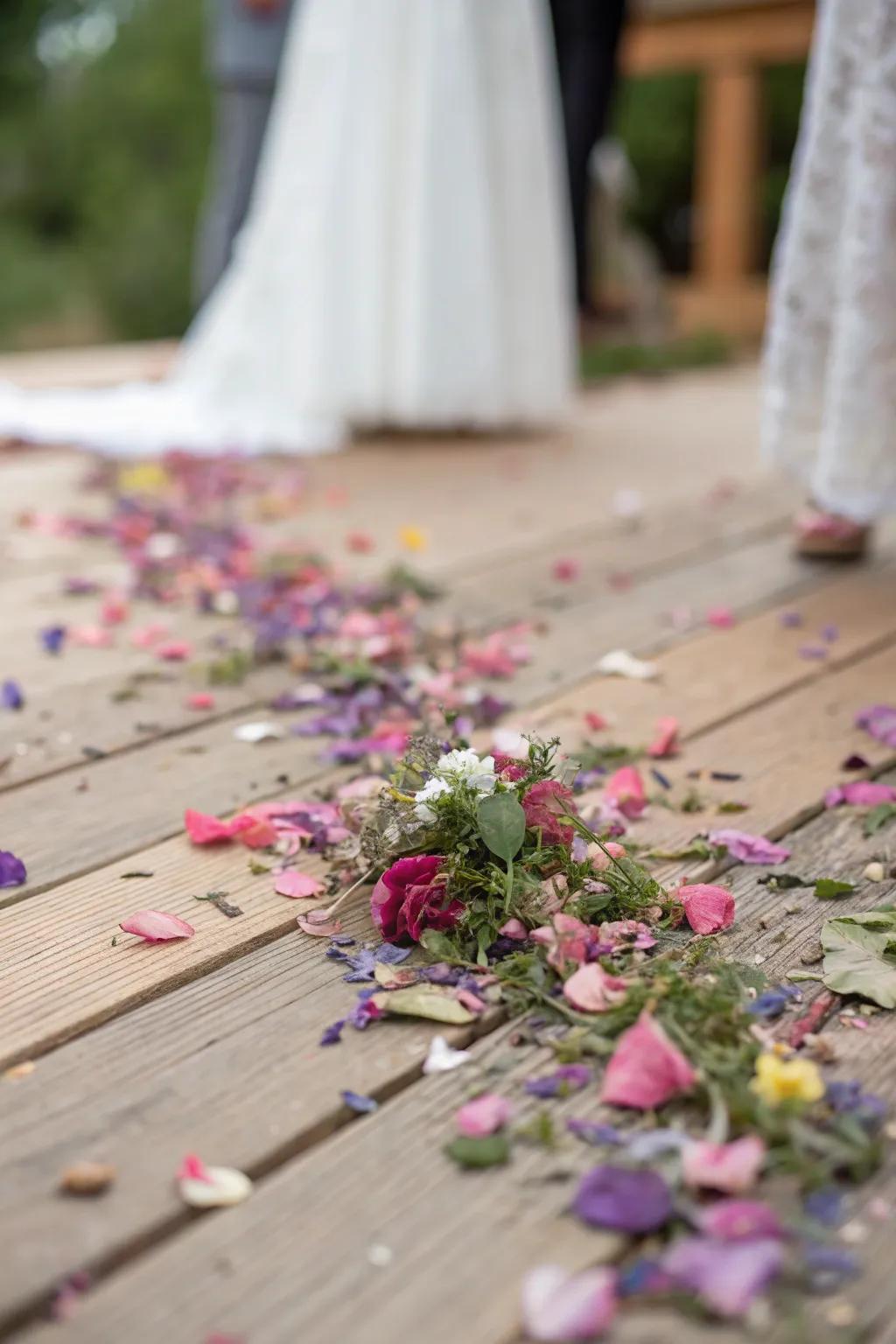 Eco-friendly confetti made from dried flowers is beautiful and sustainable.