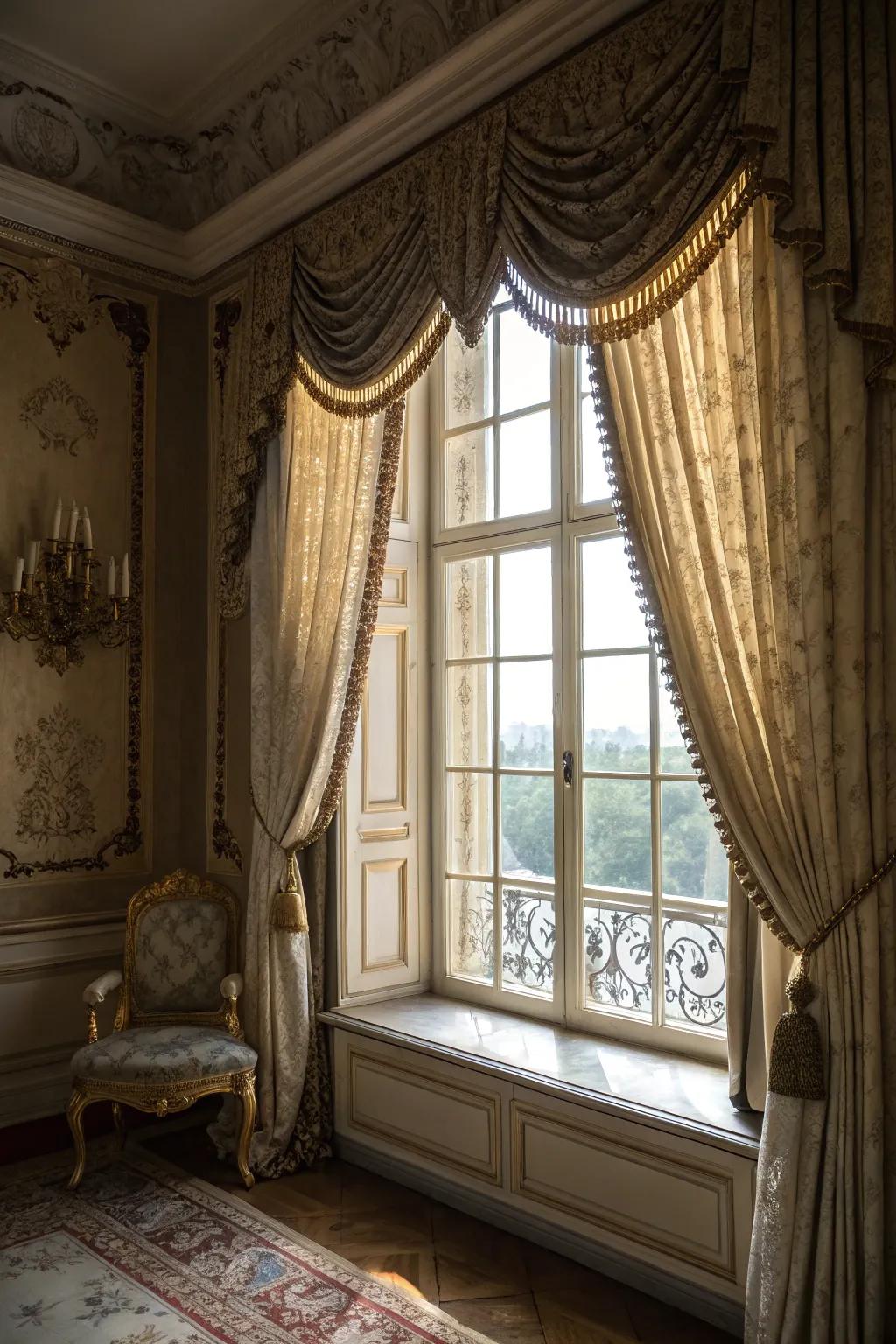 Layered trims add depth and elegance.