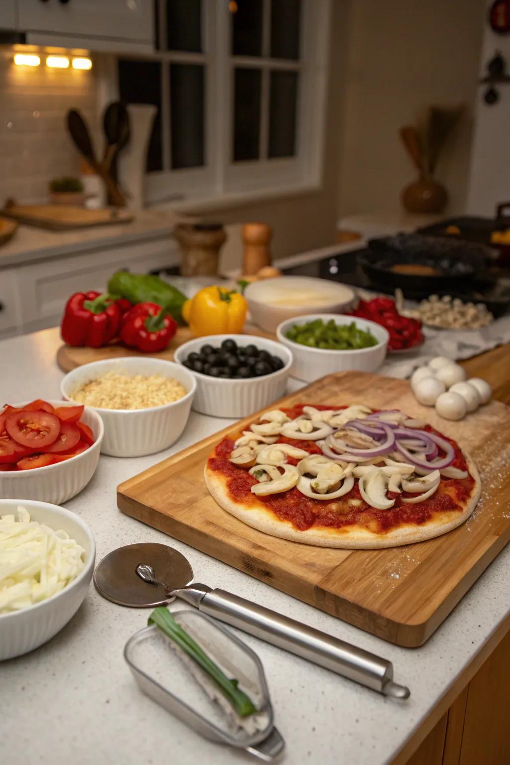 Cook up some fun with a DIY pizza-making station.