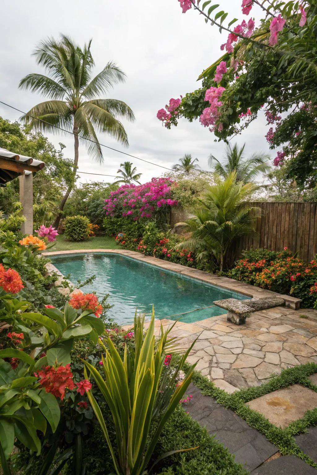 A revitalizing small pool in a tropical setting.